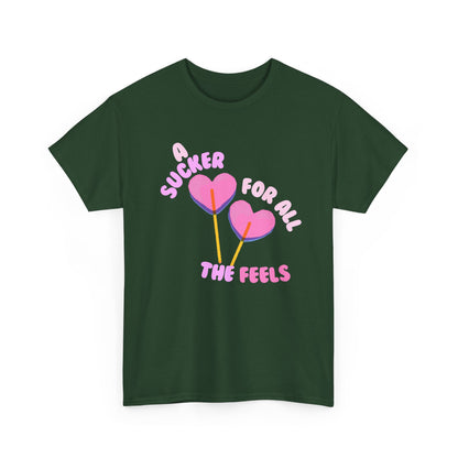 "A Sucker For All The Feels" Heart Lollipop Unisex T-Shirt