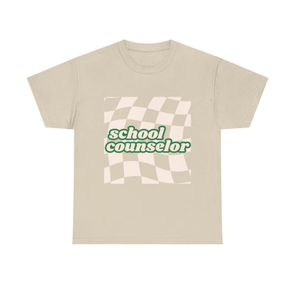 Retro Checkered School Counselor Unisex T‑Shirt