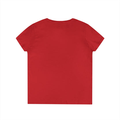 EDS Pledge Ladies' V-Neck T-Shirt (Baby Blue/White Logo)