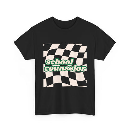 Retro Checkered School Counselor Unisex T‑Shirt