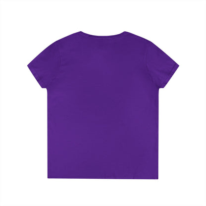 EDS Pledge Ladies' V-Neck T-Shirt (Baby Blue/White Logo)