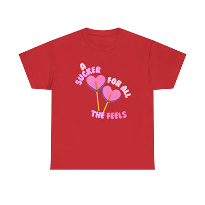 "A Sucker For All The Feels" Heart Lollipop Unisex T-Shirt