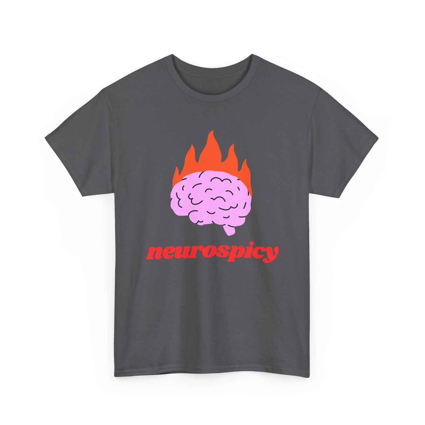 T-Shirt — 'neurospicy' Flaming Brain Graphic Tee
