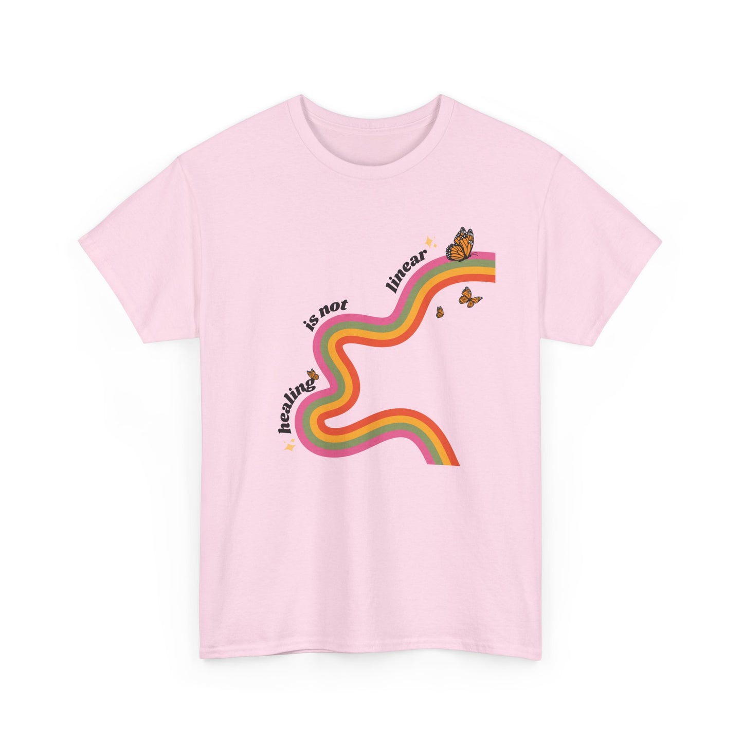 "Healing is not linear" Retro Rainbow Unisex T-Shirt