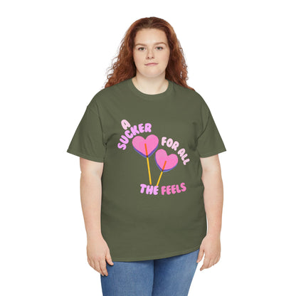 "A Sucker For All The Feels" Heart Lollipop Unisex T-Shirt