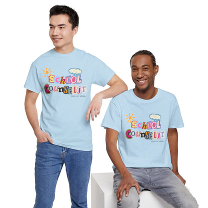 Typography School Counselor "Rain or Shine" Unisex T-Shirt