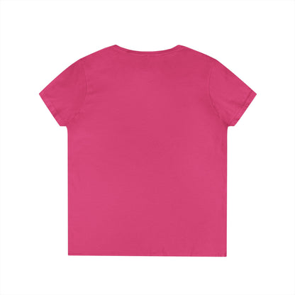 EDS Pledge Ladies' V-Neck T-Shirt (Baby Blue/White Logo)