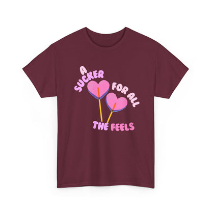 "A Sucker For All The Feels" Heart Lollipop Unisex T-Shirt