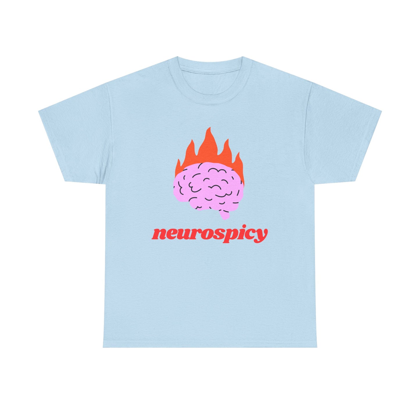 T-Shirt — 'neurospicy' Flaming Brain Graphic Tee