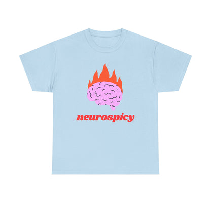 T-Shirt — 'neurospicy' Flaming Brain Graphic Tee