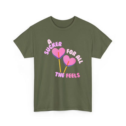 "A Sucker For All The Feels" Heart Lollipop Unisex T-Shirt
