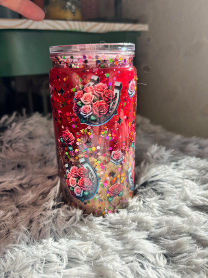 Cow & Roses Snowglobe Lava Tumbler (16oz)