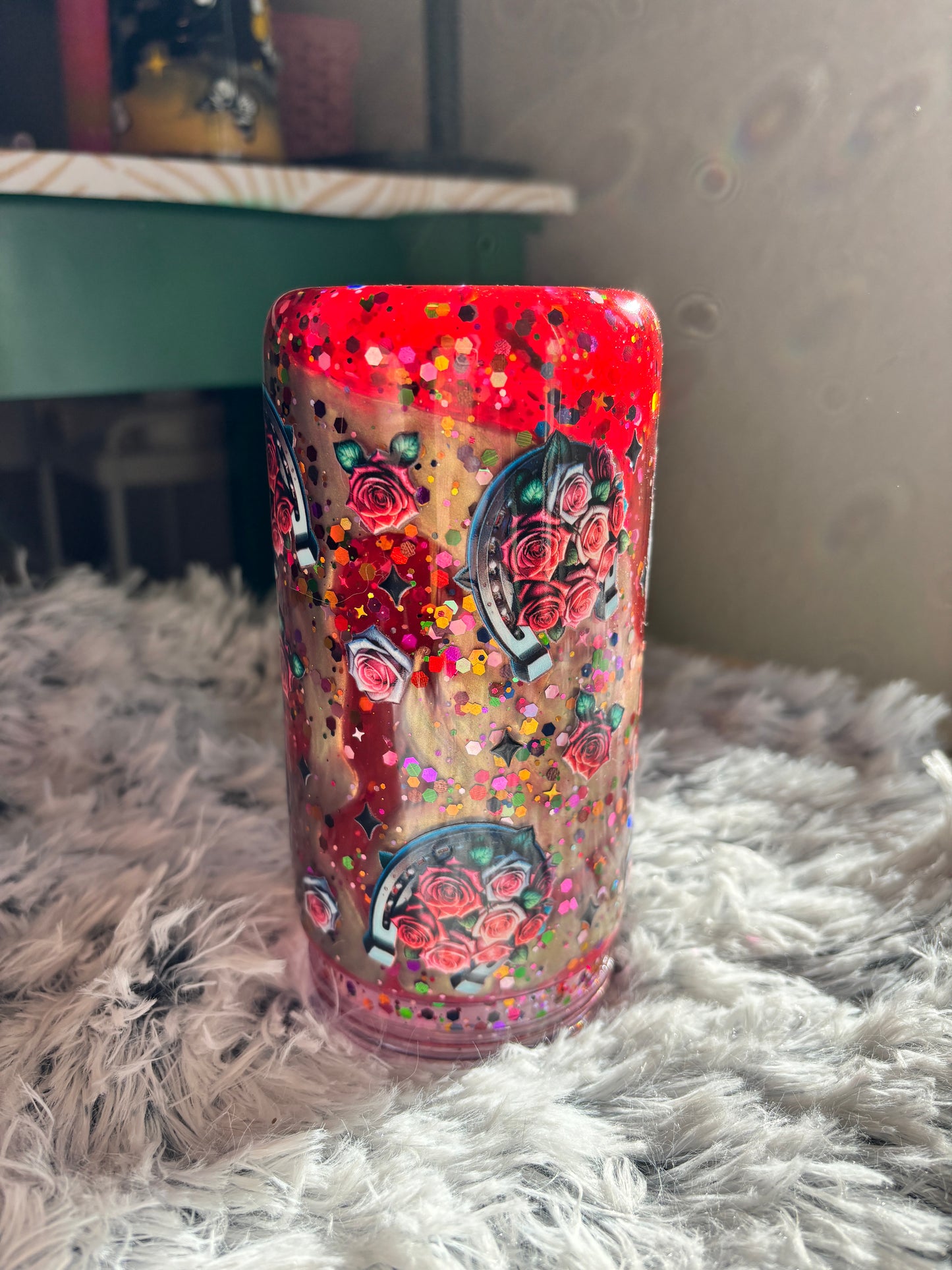 Cow & Roses Snowglobe Lava Tumbler (16oz)