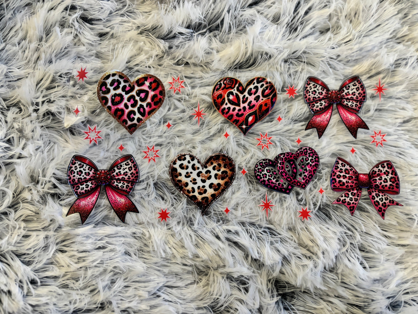 Leopard Hearts & Bows UV DTF