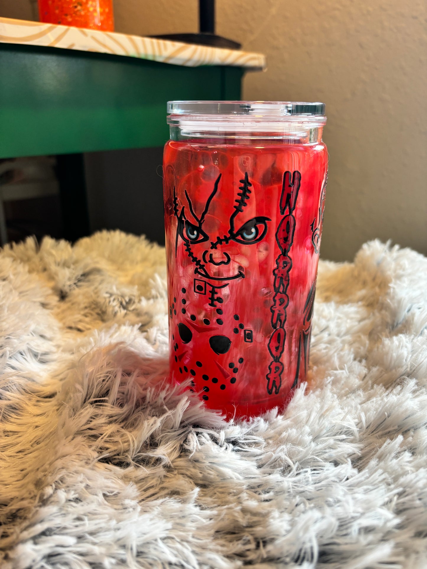 Red Horror Snowglobe Lava Tumbler (16oz)