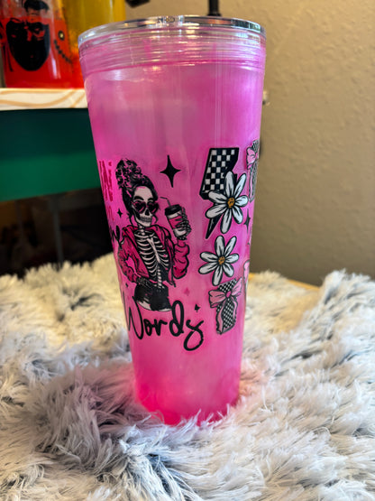 Coffee & Chaos Snowglobe Catseye Tumbler (24oz)
