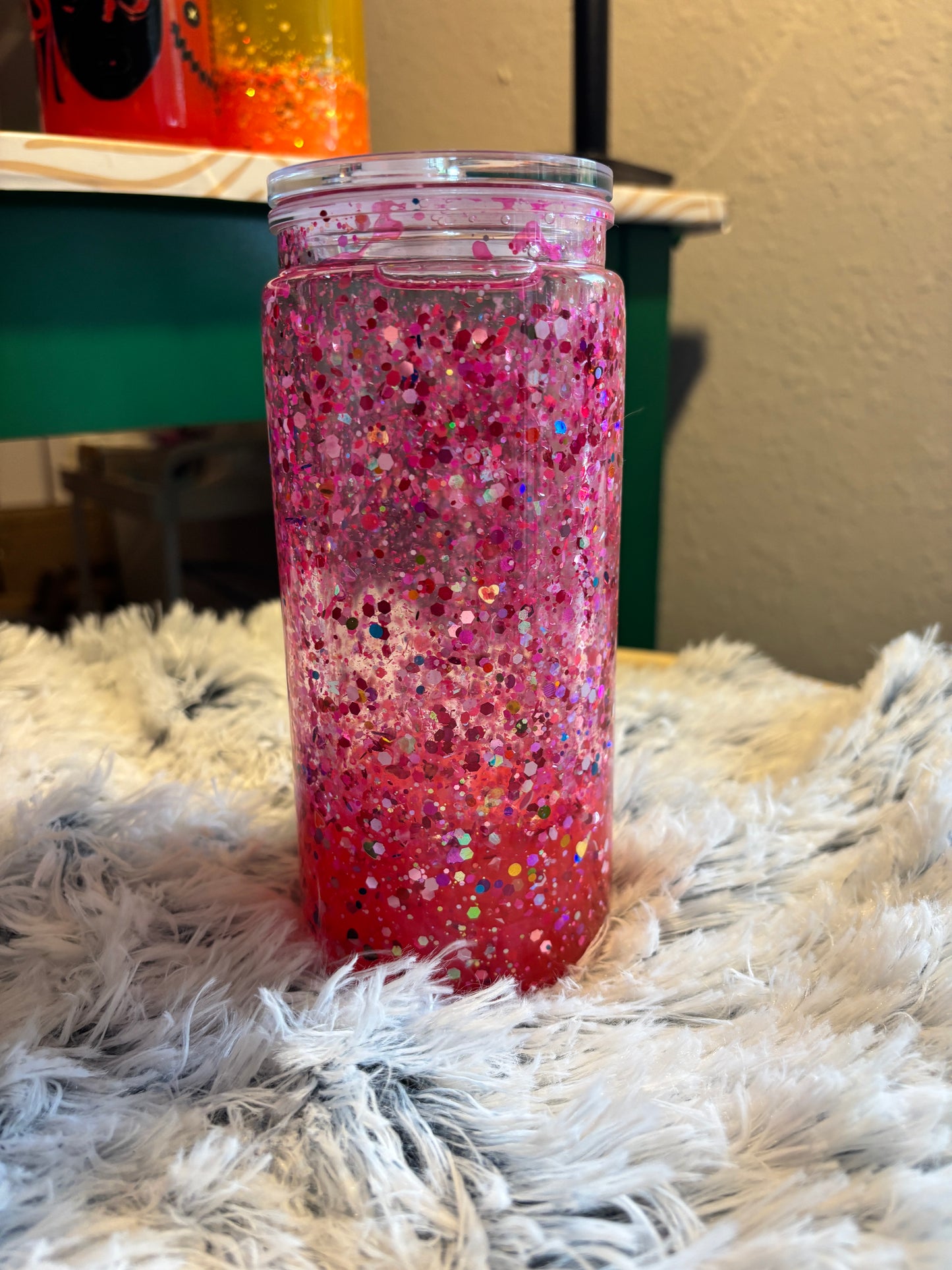 Pink Snowglobe Lava Tumbler (20oz)