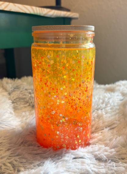 Orange Ombre Snowglobe Lava Tumbler (16oz)